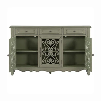 59.8'' Wide 3 Drawer Acaciasolid Wood Sideboard