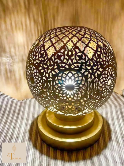 Handmade Moroccan Lamp Table, Brass Style Modern Lamp Pendant Mood Light, Desk Lamp