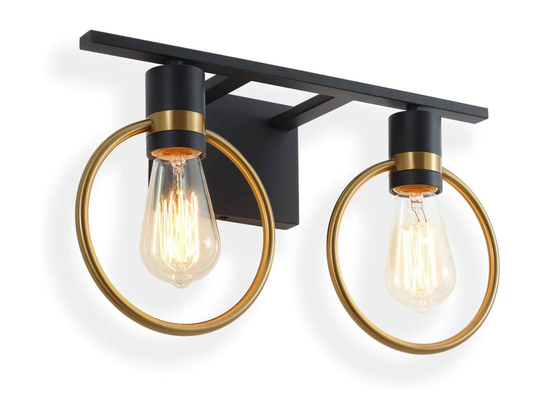 Industrial 2-Light Wall Sconce, Bathroom Farmhouse Light, Vanity Over Mirror Lamp