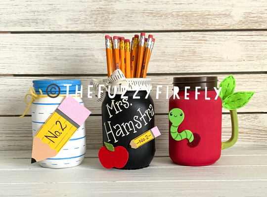 Personalized Teacher Jar, Teacher Pencil Holder Gift, Back To School Gift, Teacher Appreciation Party Decor, New