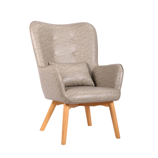 Porthos Home Paco Leisure Accent Chair, PU Leather, Wingback Design