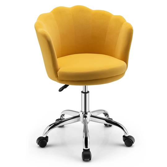 Costway Velvet Petal Shell Office Chair Adjustable Swivel Accent - See Details