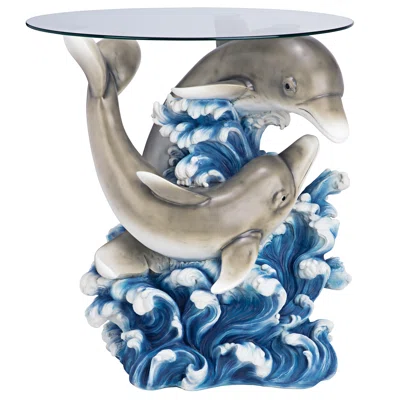 Dolphin Cove Sculptural Glass Side Table
