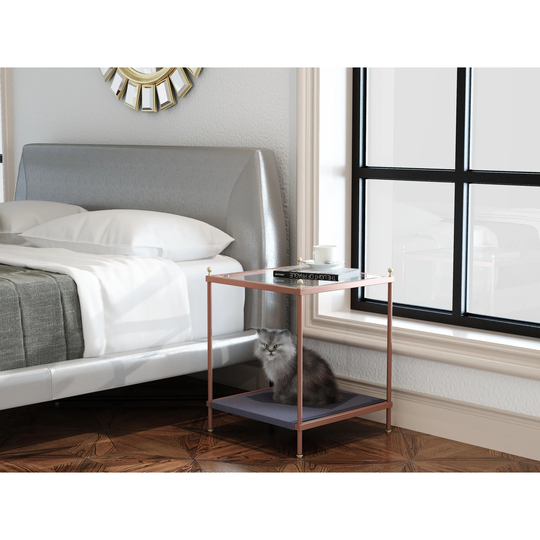 Tempered Glass Tabletop Coffee Table Light Luxury ,Modern Simple Living Room Multi-Functional Storage Circular Coffee Table