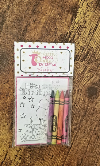 One-Derful Coloring Favor Bag - Party-Flamingo Books - Theme