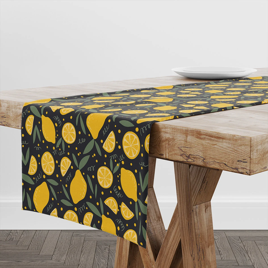 Table Runner Lemon Slices | Unique Design Decor High Quality Textile & Print Made in Eu