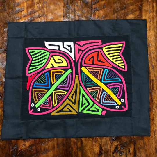 Hand Stitched Kuna Mola Art Table Centerpiece | Approx. 18" X 15"