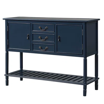 Ledjon 45.28" Wide 3 Drawer Pine Solid Wood Sideboard