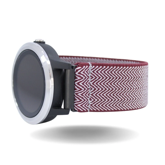 Elastic Watch Band For Garmin Venu 2S - Includes 18mm Adapters Red White Chevron Stripes College Colors Maroon University Football