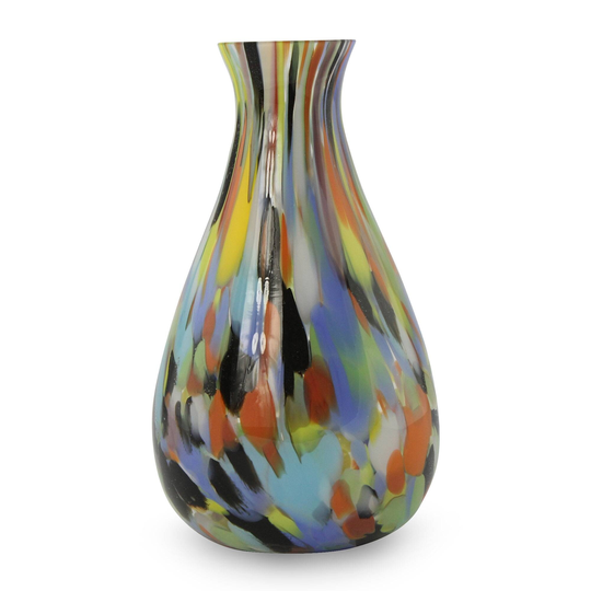 NOVICA Handmade Rio Carnival All Occasion Gift Glass Bright Multi Color Mid Century Modern (Brazil)