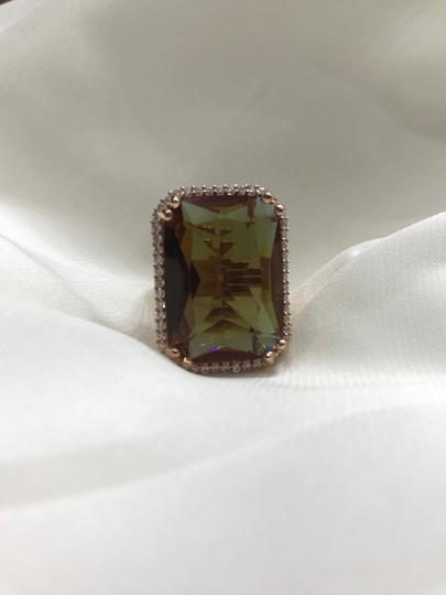 Square Cut Zultanite Ring, Color Changing Gemstone, Turkish Diaspore, Huge Zultanite, 925 Sterling Silver