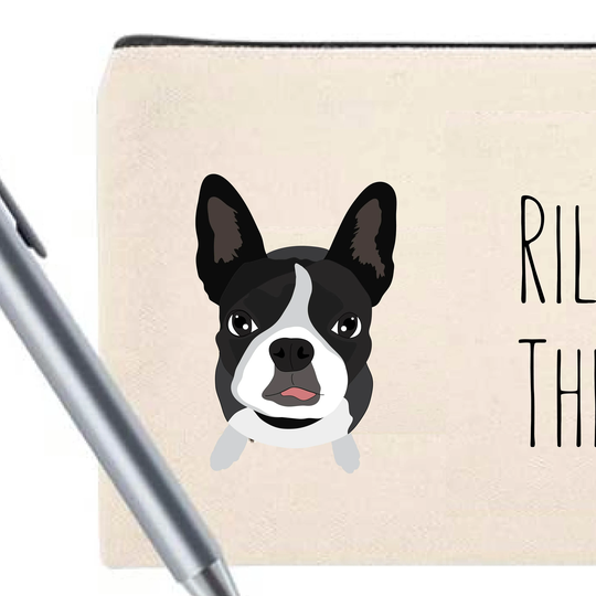 Boston Terrier Cosmetic Bag | Travel Pencil Pouch Mask
