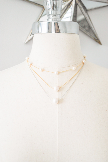 Gold Filled Pearl Necklace, Freshwater Necklace, Gold Necklace, Single Necklace, White Necklace, Minimalist Necklace