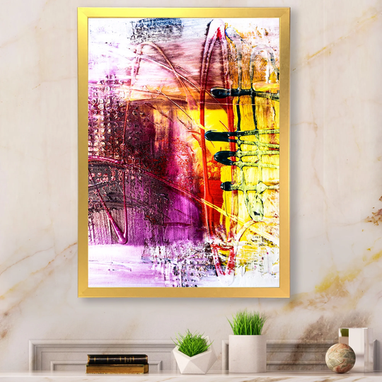 Designart 'Modern Energetic Color Dance VI' Modern Framed artwork