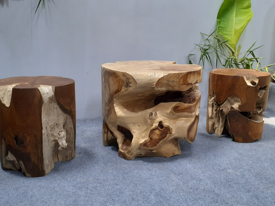 Teak Root Table Side - Natural End