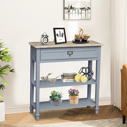 Kinbor 32" H Console Table, Side Table with Drawer & Storage Shelf Accent Sofa Table for Entryway Living Room Hallway
