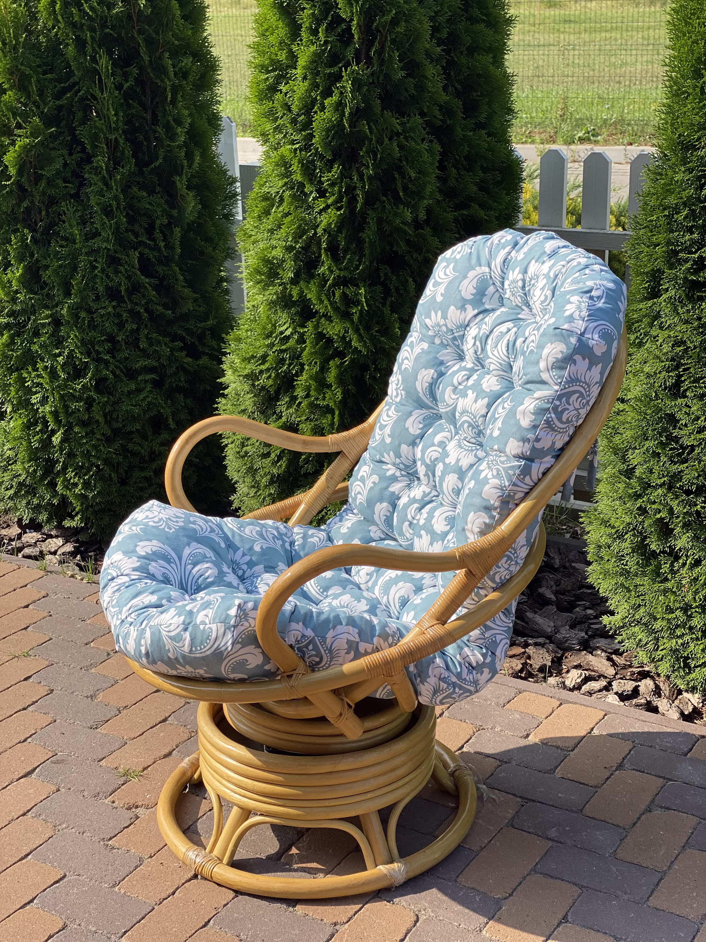 Handmade Rattan Chair Cushion For Rocking Pad With Ties Deep Seat/ Rattan Long Cushion/ Soft Seat Backrest Swivel Patio