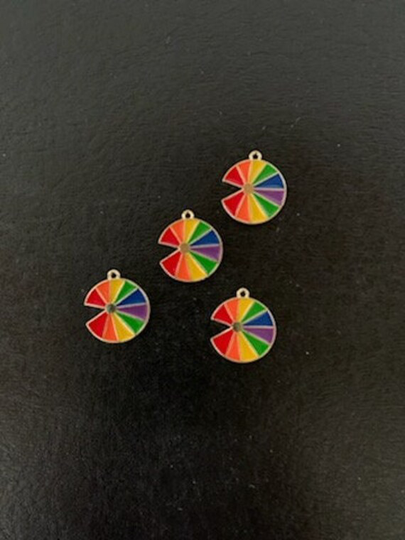 4 Color Wheel Charms, Pendant, Jewelry, Artist Charm, Charm Chart