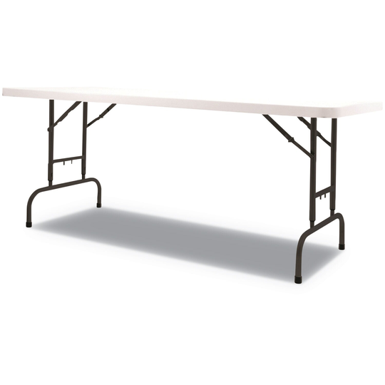 Adjustable Height Plastic Folding Table, 72"w x 29 5/8"d x 29 1/4"h to 37 1/8"h, White - 72" x 29 5/8" x 29 1/4" to 37 1/8"