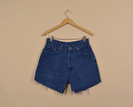 Dark Wash Size 26 High Rise Vintage Denim Cutoff Shorts