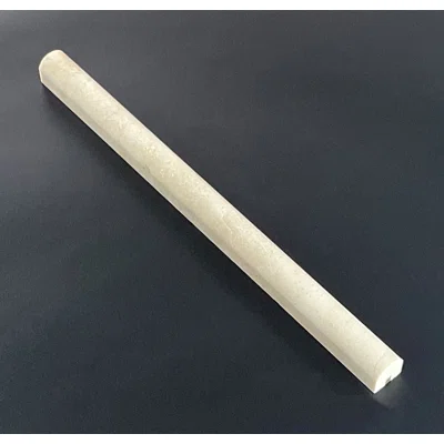 12" x 0.75" Polished Marble Pencil Liner Tile Trim in Wooden Gray