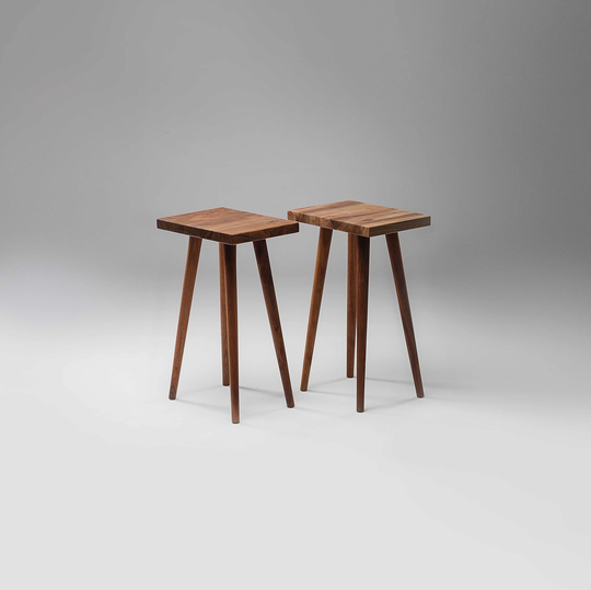 Pair Of Walnut Side Tables/End Accent Nightstands /Bedside