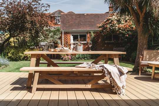 Outdoor Dining Table - Swedish Terrace Patio Premium Wooden Garden Furniture "The Coast'