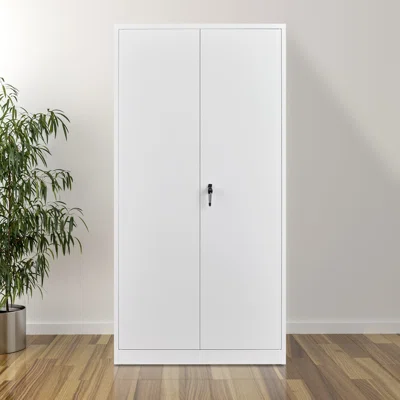 Metal Storage Cabinet With Locking Doors,72" H Metal Cabinet With 4 Adjustable Shelves, Tall Tool Storage Cabinet For Home,garage