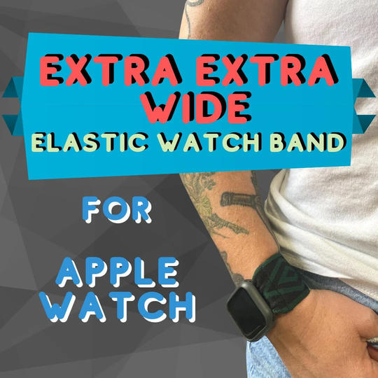 Extra Wide Elastic Watch Band For Apple - All Series | Models 1 8, Se, Ultra Dark Green Black Boho