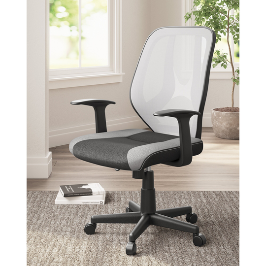 Ashley Furniture Beauenali Black/Gray Home Office Swivel Desk Chair - 25"W x 23"D x 40"H