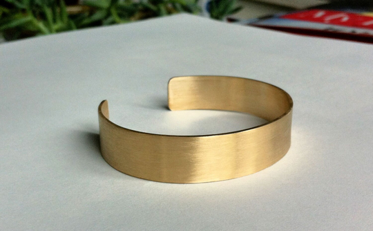 Rectangle Plain Cuff, Honey Colored Brass Cuff 0075