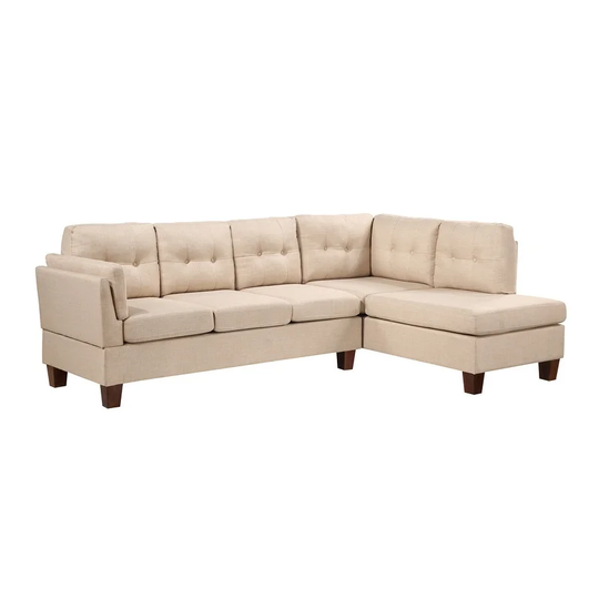 Dalia Linen Modern Sectional Sofa with Right Facing Chaise