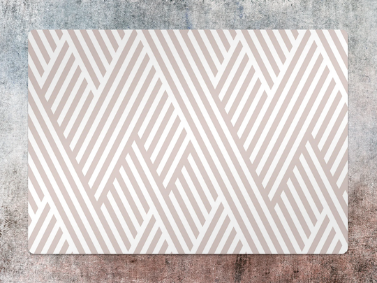 Beige Stripes Chair Mat, Brown Protective White Splat Geometric Vinyl Floor Office Decor, Area Rug, Kids Room Decor