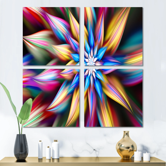 Designart 'Exotic Multi Color Flower Petals' Floral Canvas Wall Art Print