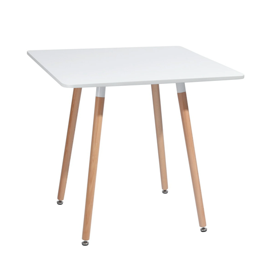 31.5" Square Dining Table in White Wood Top