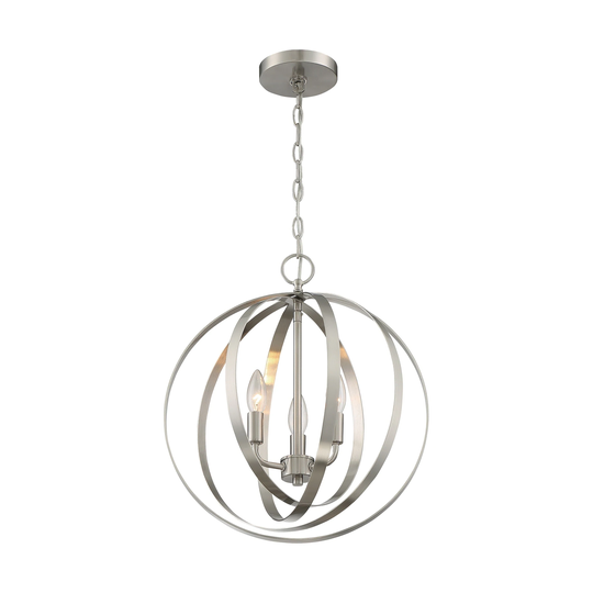 Pendleton 3-Light Pendant Fixture - Brushed Nickel Finish - Brushed Nickel - Brushed Nickel