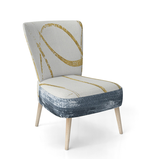 Designart 'Gold Abstract Geometric Shape' Upholstered Modern Accent Chair