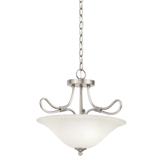 Kichler Lighting Stafford Collection 2-light Antique Pewter Inverted Pendant/Semi-Flush Mount - Antique Pewter