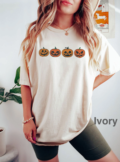 Comfort Colors® Funny Pumpkins T-Shirt, Cute Pumpkin Graphic Halloween Halloween, Iprintasty Halloween