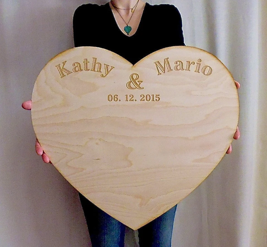 Wedding Guestbook Alternative Personalized Extra Large Wood Custom Engraved Board Unique Guest Book Rustic