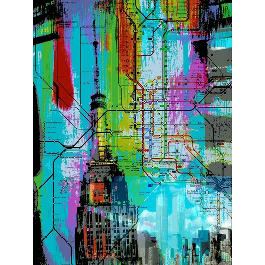 CANVAS New York Subway Color Splash by Brandi Fitzgerald