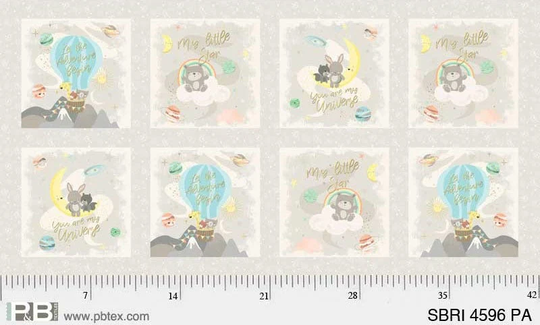 P&b - Star Bright Sbri 4596 Pa Animal Blocks On Light Grey 8 1/2" Square