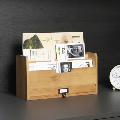 Khylon with Drawer 3 Slot Wood Desk Organizer