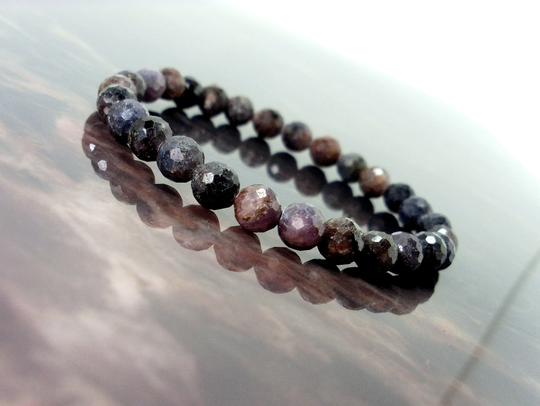 Multicolor Sapphire Faceted Bracelet 7mm Grade B, Natural Gemstone Bracelet, Unisex Women Men Beaded Gift For Her + Box