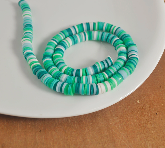 6mm Vinyl Heishi Beads, Mixed Color Polymer Clay Beads, African Polymer Clay Diy Making Jewelry Bead, Length 40cm6-23#