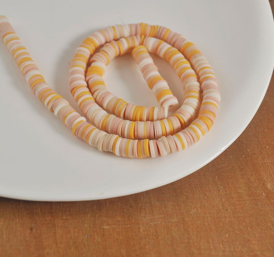 6mm Vinyl Heishi Beads, Mixed Color Polymer Clay Beads, African Polymer Clay Diy Making Jewelry Bead, Length 40cm6-33#