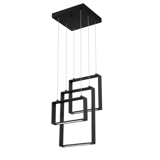 QUADRON 3-Light Rectangular LED Pendant Pendant Pan Ceiling Light