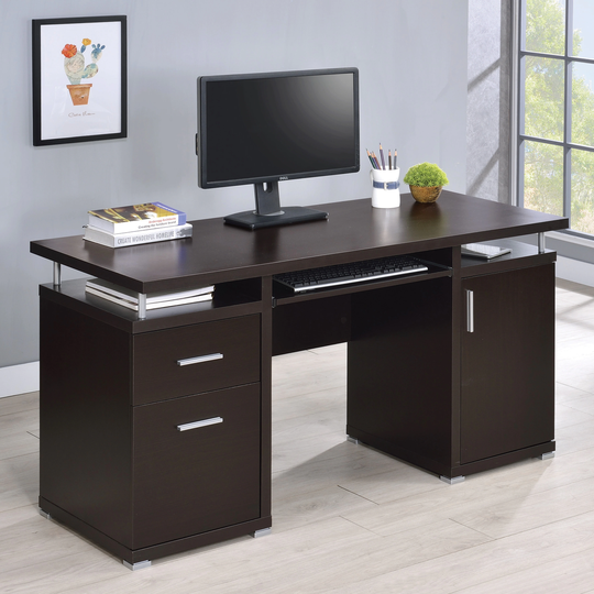 Modern Floating Top Design Home Office Computer Desk with Drawers and Cabinet