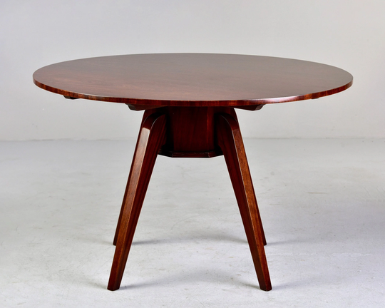 Mid Century Round Mahogany Dining Table [10341]