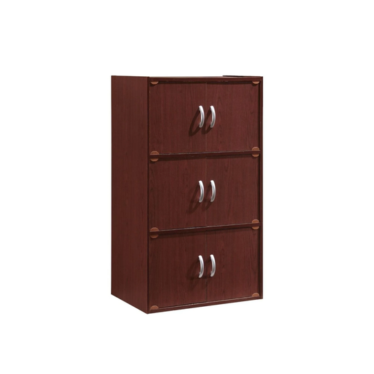 40.75" Mahogany Brown Multi-Purpose Bookcase with Doors